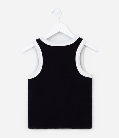 Musculosa Cropped Acanalada Infantil con Bies Contrastante - Talle 5 a 14 años 2