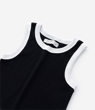 Musculosa Cropped Acanalada Infantil con Bies Contrastante - Talle 5 a 14 años 4