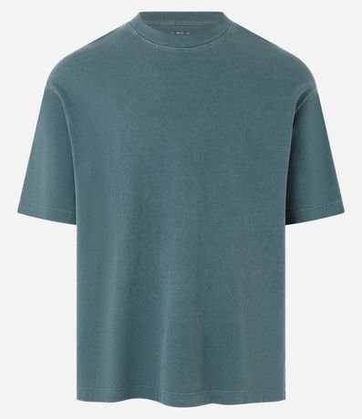 Remera Boxy en Media Malla Desteñida con Cuello Alto 6