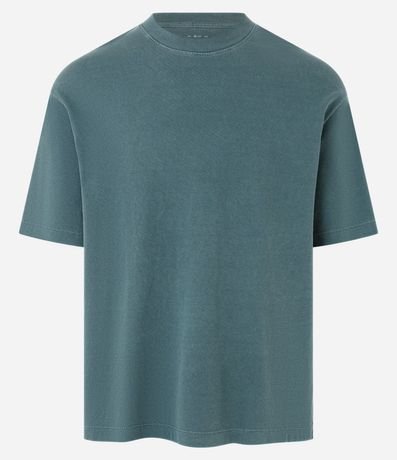 Remera Boxy en Algodón Desteñido con Cuello Alto 7