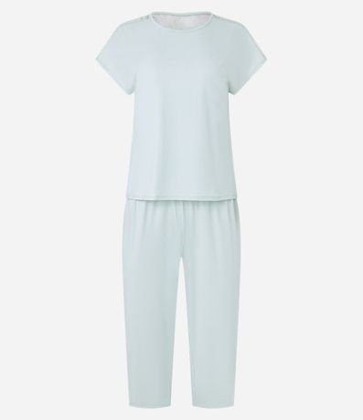 Pijama Pantalón Capri y Detalles en Encaje en la manga 5