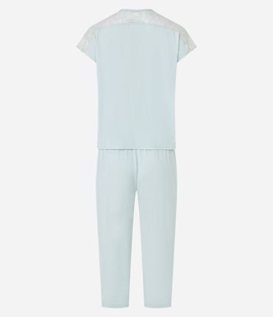Pijama Pantalón Capri y Detalles en Encaje en la manga 7