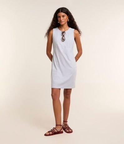 Vestido Corto en Gamuza sin Manga con Escote Redondo 2