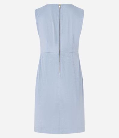 Vestido Corto en Gamuza sin Manga con Escote Redondo 6