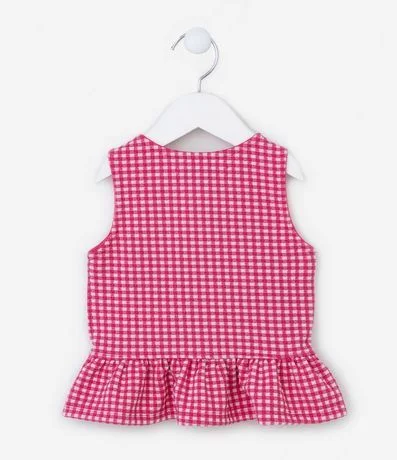 Blusa Bata Infantil en Jacquard con Estampa de Cuadros - Talle 1 a 5 años 2