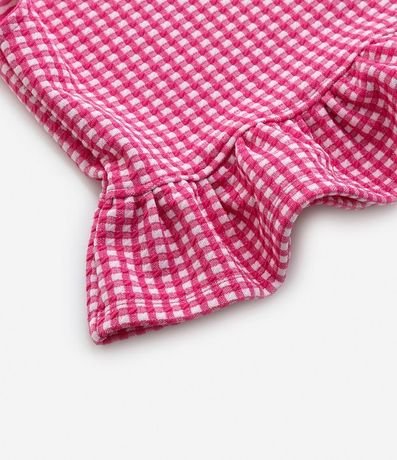 Blusa Bata Infantil en Jacquard con Estampa de Cuadros - Talle 1 a 5 años 4