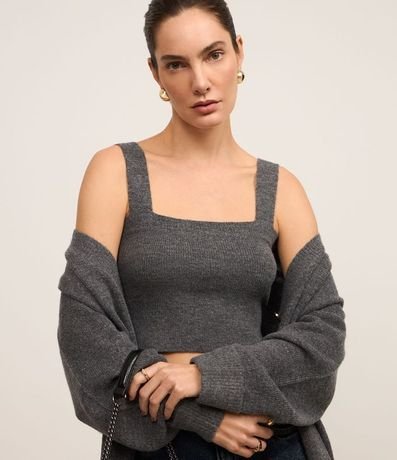 Blusa en Punto con Escote Cuadrado y Bretel Ancho 1