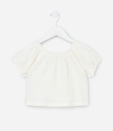 Blusa Infantil Texturizada con Lazo Grande Aplicado - Talle 1 a 5 años 2
