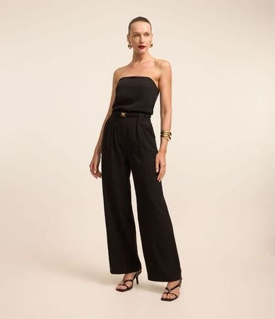 Blusa Sin Breteles Crepé con Fruncido en la Espalda 2