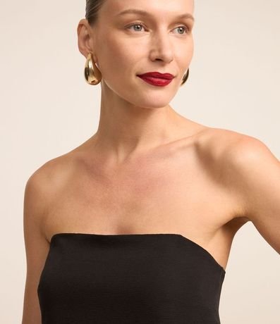 Blusa Sin Breteles Crepé con Fruncido en la Espalda 4