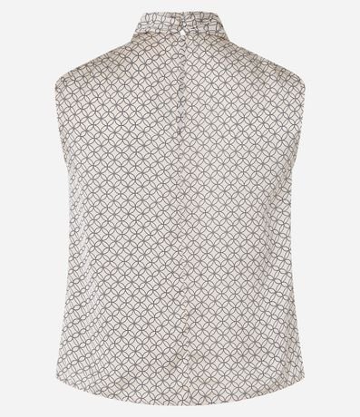 Blusa Satinada con Cuello Drapeado y Estampa Geométrica 6