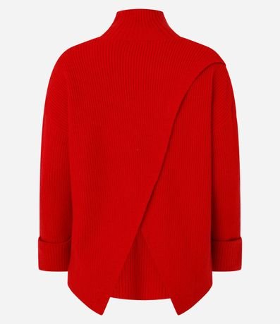 Suéter Alargado en Punto con Traspasado en la Espalda 8