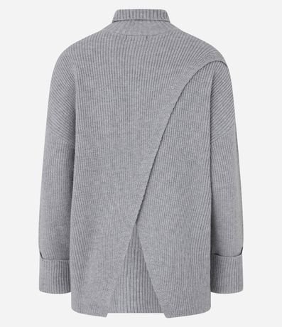 Suéter Alargado en Punto con Traspasado en la Espalda 9