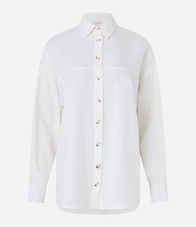 Camisa Alargada en Viscolino con Recortes 5