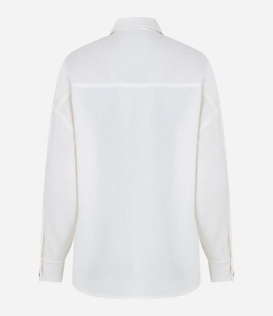 Camisa Alargada en Viscolino con Recortes 6