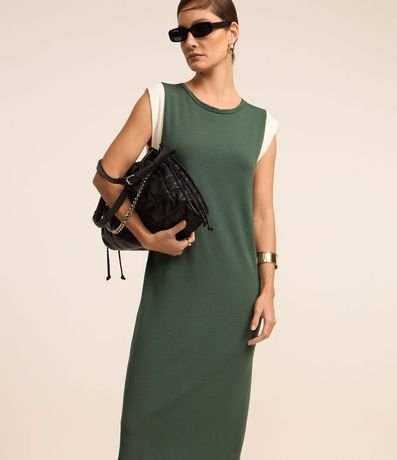 Vestido Midi en Algodón con Sisa Contrastante 2