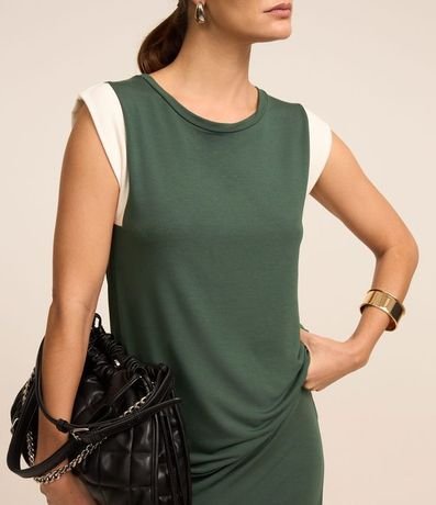 Vestido Midi en Algodón con Sisa Contrastante 3