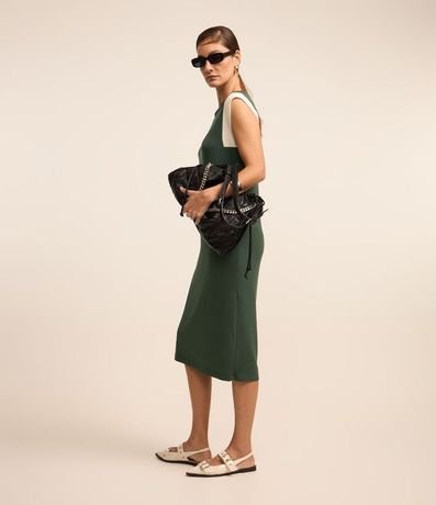 Vestido Midi en Algodón con Sisa Contrastante 4