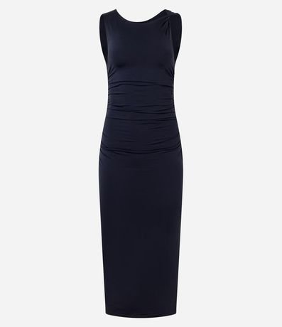 Vestido Recto Midi sin Manga en Poliamida con Torcido 6