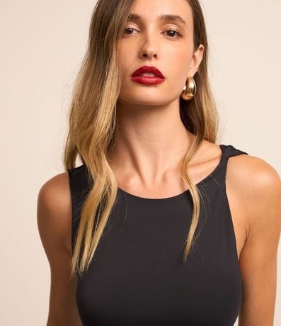 Vestido Recto Midi sin Manga en Poliamida con Torcido 3
