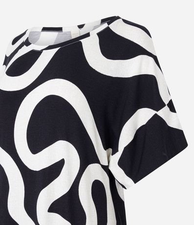 Vestido Midi en Viscosa con Estampado Abstracto y Escote Redondo 6