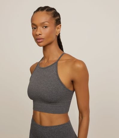 Top Deportivo de Bretel Seamless con Textura Acanalada