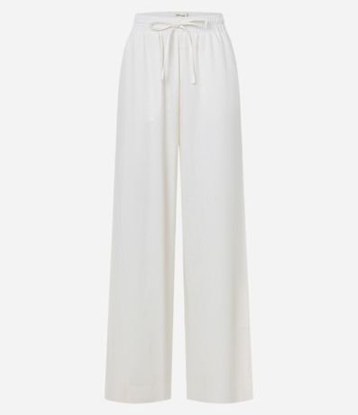 Pantalón en Viscosa y Lino con Lazo en la Cintura 5