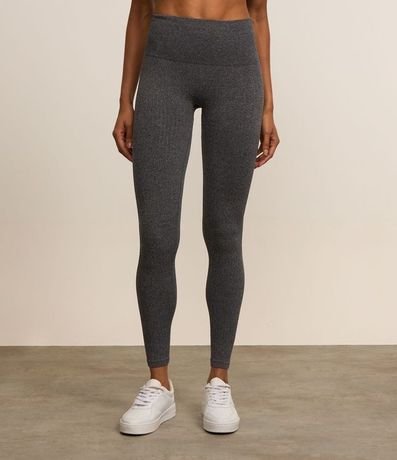 Pantalón Legging Deportivo Acanalada sin Costura con Tiro Alto 2