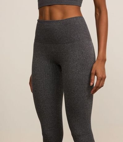 Pantalón Legging Deportivo Acanalada sin Costura con Tiro Alto 4