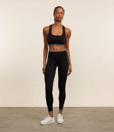 Calca Deportiva Legging sin Costura con Cintura de Colores