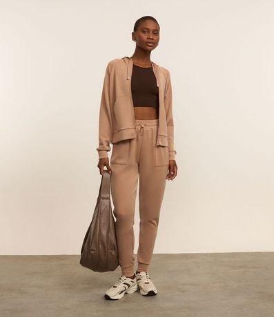 Pantalón Jogger Deportiva en Microfibra con Cintura Elástica y Regulador