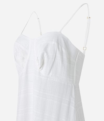 Vestido Evasê Midi en Viscosa Texturizada con Bretel Fino 6