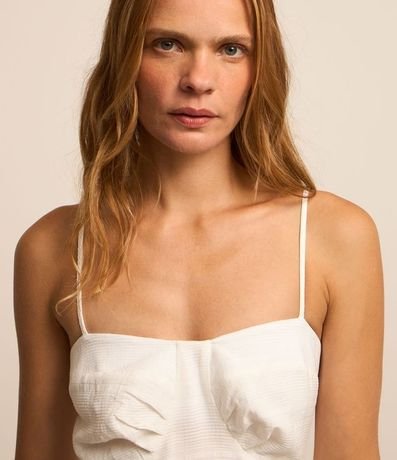 Vestido Evasê Midi en Viscosa Texturizada con Bretel Fino 3