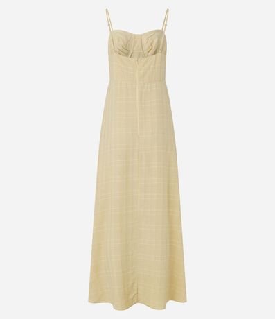 Vestido Evasê Midi en Viscosa Texturizada con Bretel Fino 7