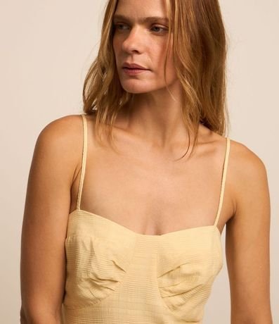 Vestido Evasê Midi en Viscosa Texturizada con Bretel Fino 3