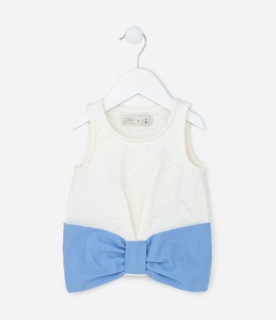 Musculosa Infantil Texturizada con Moña Grande Aplicada - Talle 1 a 5 años