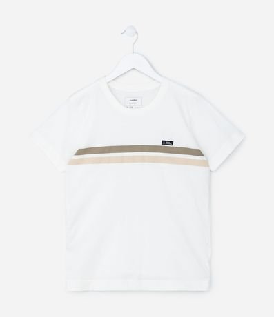 Remera Infantil con Rayas y Etiqueta - Talle 05 a 14 años 1