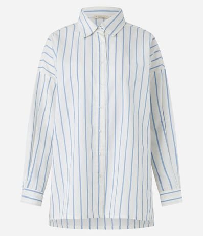 Camisa Manga Larga Rayada en Tricolina