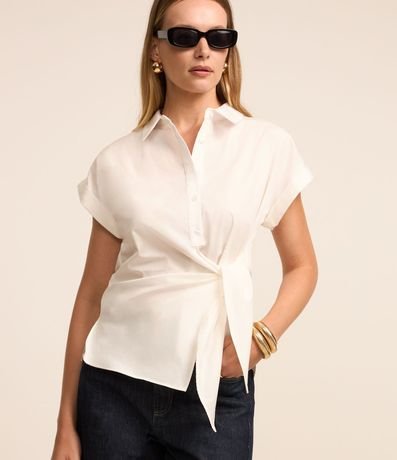 Camisa en Tricolina con Lazo