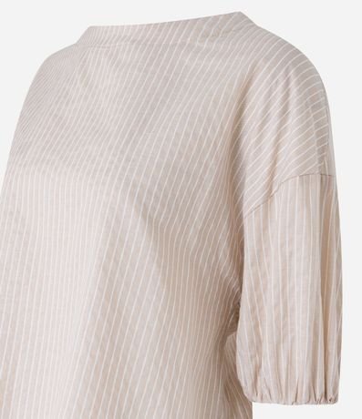 Blusa en Tricolina Rayada con Hilo Teñido y Lazo en la Espalda 7