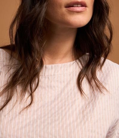 Blusa en Tricolina Rayada con Hilo Teñido y Lazo en la Espalda 5