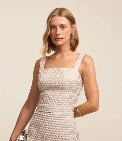 Blusa en Jacquard con Breteles Anchos