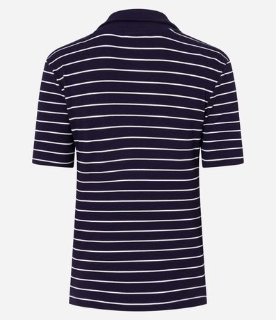 Blusa en Rib con Cuello Polo y Rayas en Hilo Teñido 7