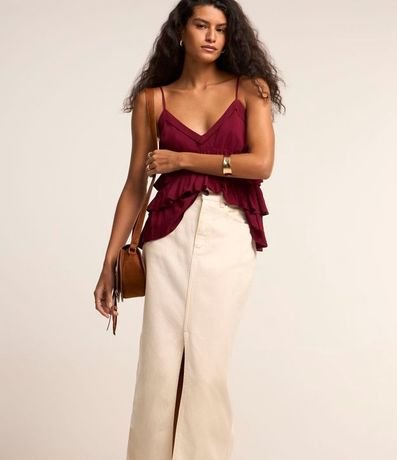 Pollera New Midi en Sarga con Abertura 2