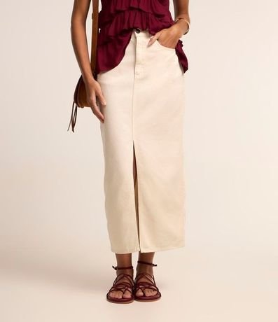 Pollera New Midi en Sarga con Abertura 3