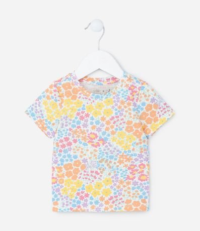 Blusa Infantil Acanalada con Estampa Floral - Talle 1 a 5 años