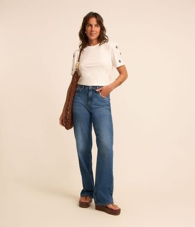 Blusa en Algodón con Bordado en la Manga Abullonada 2