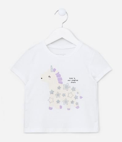 Blusa Infantil con Estampa Unicornio con Purpurina - Talle 1 a 5 años 1