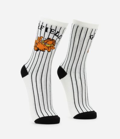 Media Caña Larga en Algodón con Estampa Garfield 2