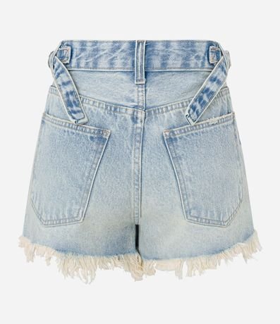 Short Cintura Alta en Jeans Dirty Washed con Barra Deshilacha 6